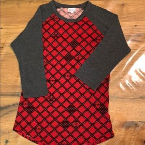 Lularoe small red and black top